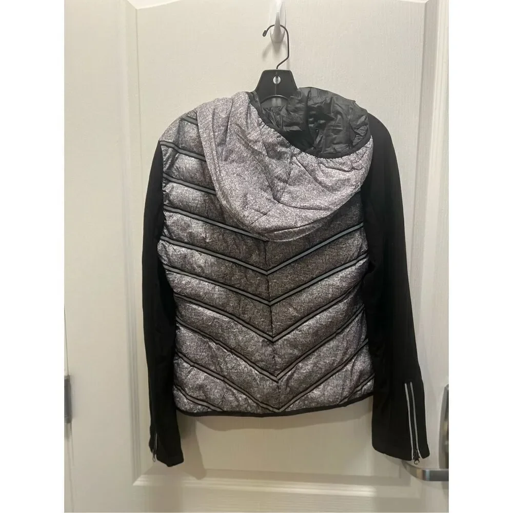 blanc noir Women's Grey and black soft jacket  size S winter fall ski hiking jac - Picture 2 of 3